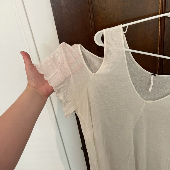 Free People White Cold Shoulder Blouse Size L - Picture 4 of 6